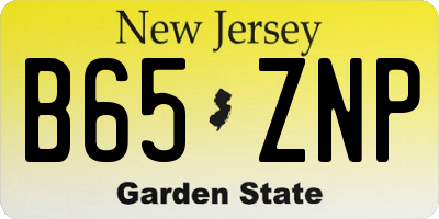 NJ license plate B65ZNP