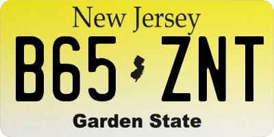 NJ license plate B65ZNT