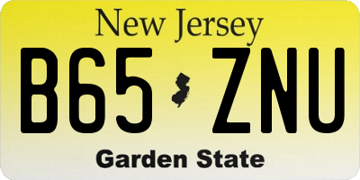 NJ license plate B65ZNU