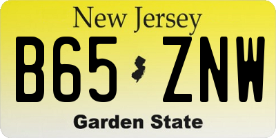 NJ license plate B65ZNW