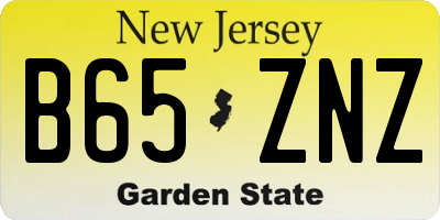NJ license plate B65ZNZ