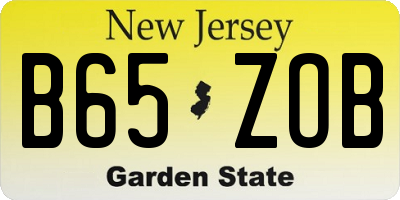 NJ license plate B65ZOB