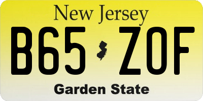 NJ license plate B65ZOF