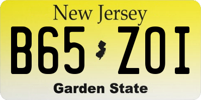 NJ license plate B65ZOI