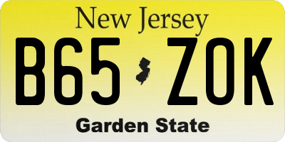 NJ license plate B65ZOK