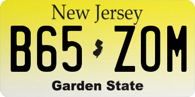 NJ license plate B65ZOM