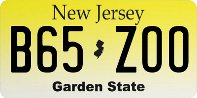 NJ license plate B65ZOO