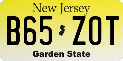 NJ license plate B65ZOT