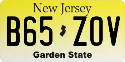 NJ license plate B65ZOV