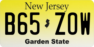 NJ license plate B65ZOW