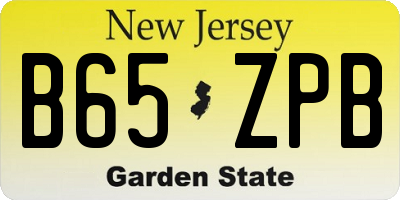 NJ license plate B65ZPB