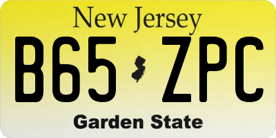 NJ license plate B65ZPC