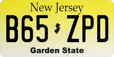 NJ license plate B65ZPD