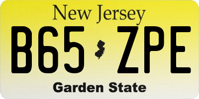 NJ license plate B65ZPE