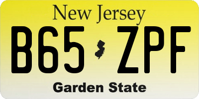 NJ license plate B65ZPF