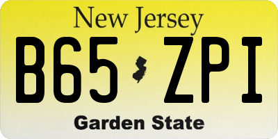 NJ license plate B65ZPI