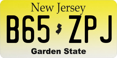 NJ license plate B65ZPJ