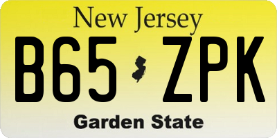 NJ license plate B65ZPK