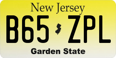 NJ license plate B65ZPL