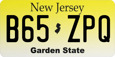 NJ license plate B65ZPQ
