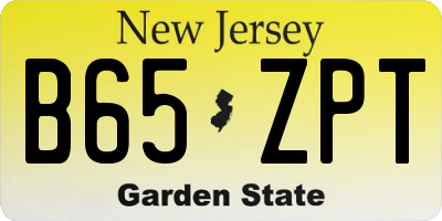 NJ license plate B65ZPT