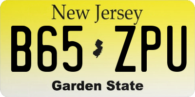NJ license plate B65ZPU