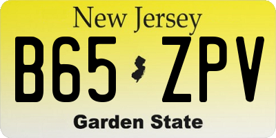 NJ license plate B65ZPV
