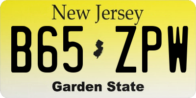 NJ license plate B65ZPW