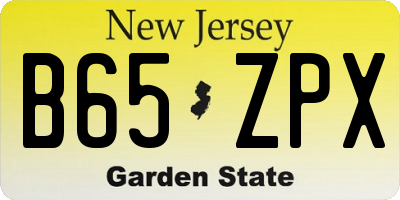 NJ license plate B65ZPX