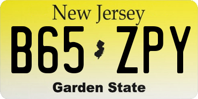 NJ license plate B65ZPY