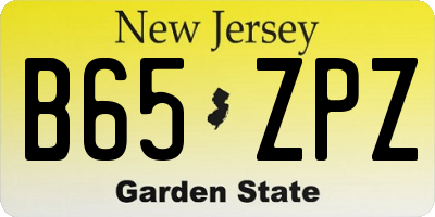 NJ license plate B65ZPZ