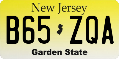NJ license plate B65ZQA
