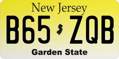 NJ license plate B65ZQB