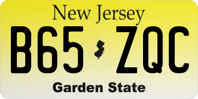 NJ license plate B65ZQC