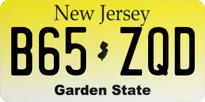 NJ license plate B65ZQD