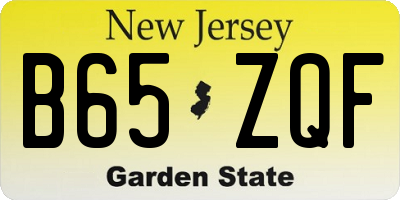 NJ license plate B65ZQF