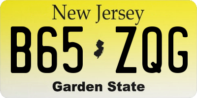 NJ license plate B65ZQG