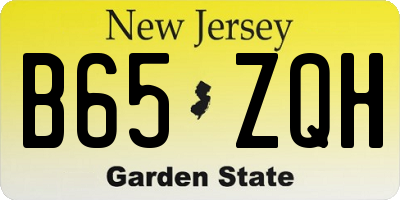 NJ license plate B65ZQH