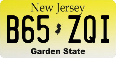 NJ license plate B65ZQI