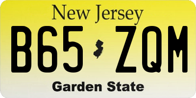 NJ license plate B65ZQM