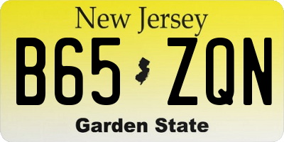 NJ license plate B65ZQN