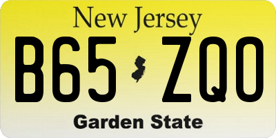 NJ license plate B65ZQO