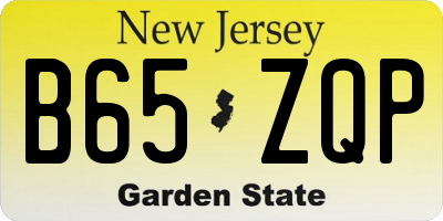 NJ license plate B65ZQP