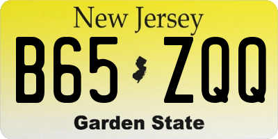 NJ license plate B65ZQQ