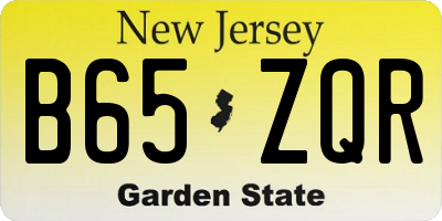 NJ license plate B65ZQR