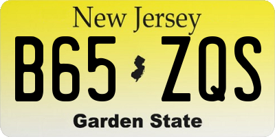 NJ license plate B65ZQS