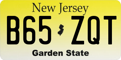 NJ license plate B65ZQT