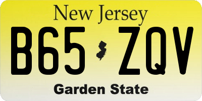 NJ license plate B65ZQV