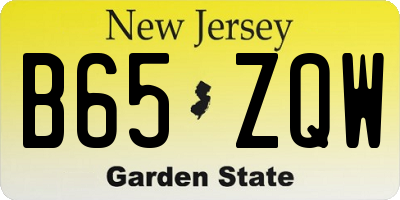 NJ license plate B65ZQW