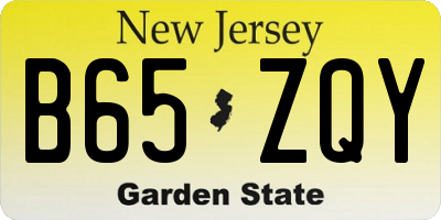 NJ license plate B65ZQY